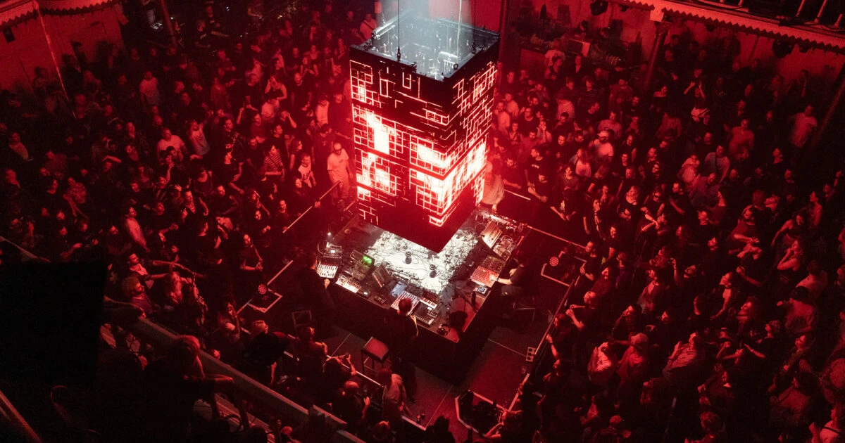 Promotional image for Speedy J's Sunday hardware set at Paradiso during ADE