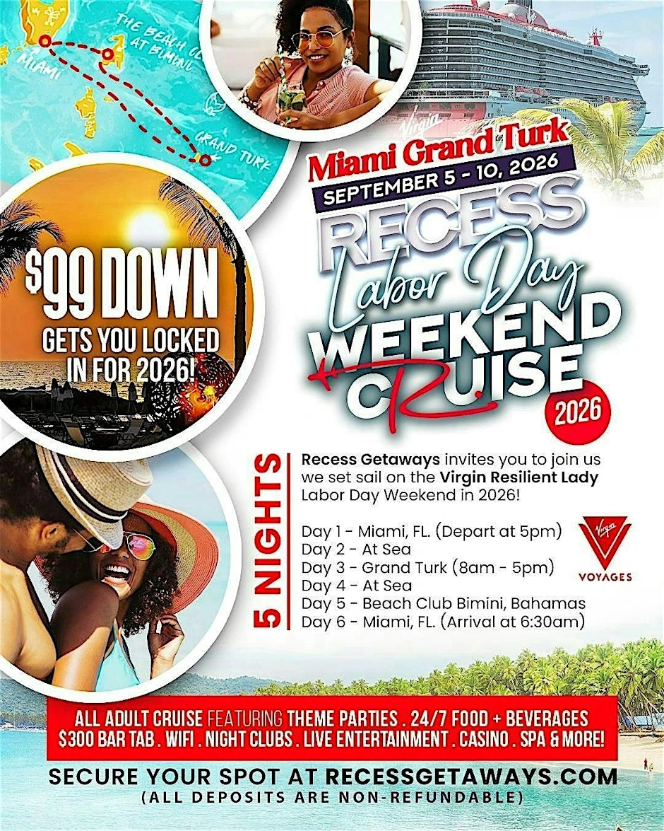 The RECESS CRUISE on Labor Day Weekend 2026!