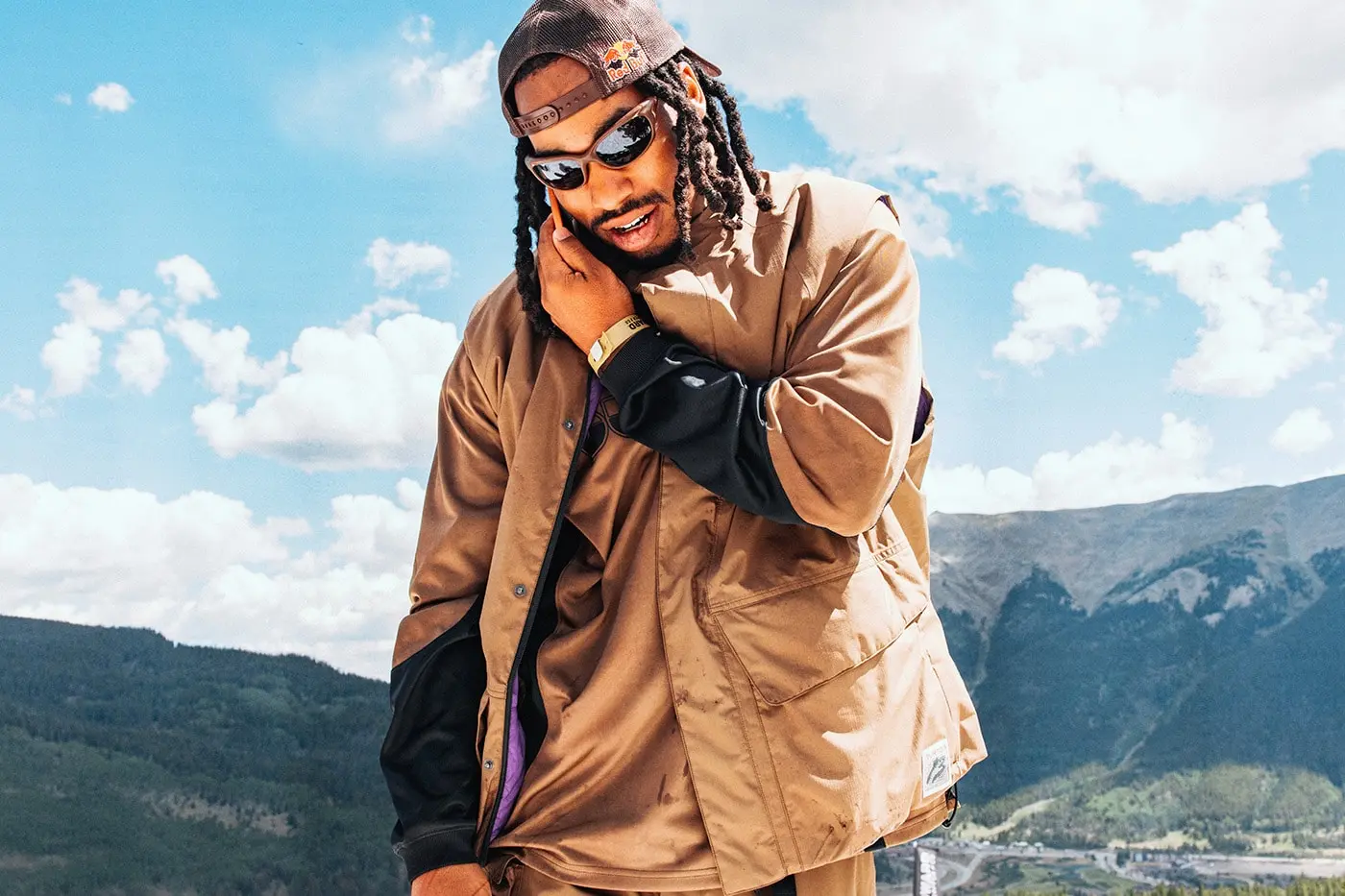 Zeb Powell modeling an oversized hoodie and layered pieces from Zeb's Closet