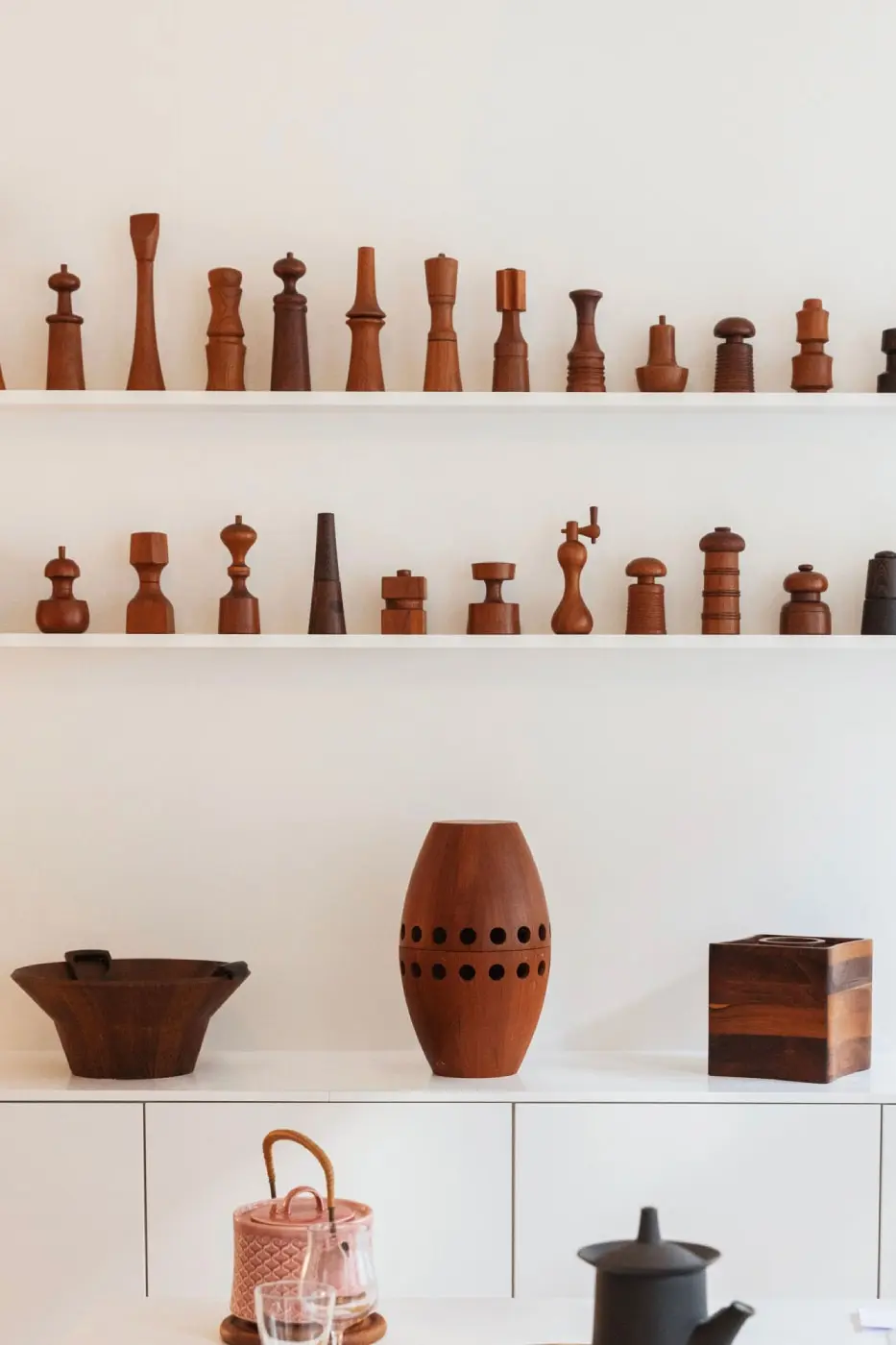 Dansk cookware pieces from the Quistgaard archive showing the range of enamel finishes and cast iron forms
