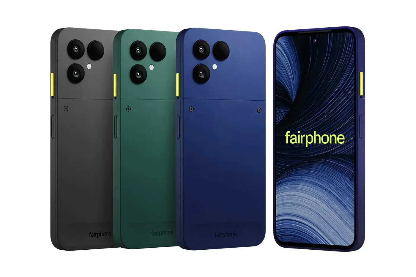 Fairphone Gen 6+ smartphone shown with visible modular components