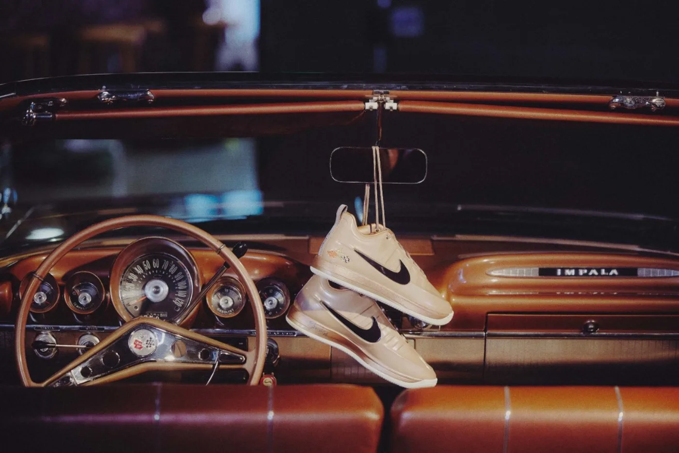 Nike Book 2 sneaker in colorway inspired by a 1959 Chevrolet Impala convertible