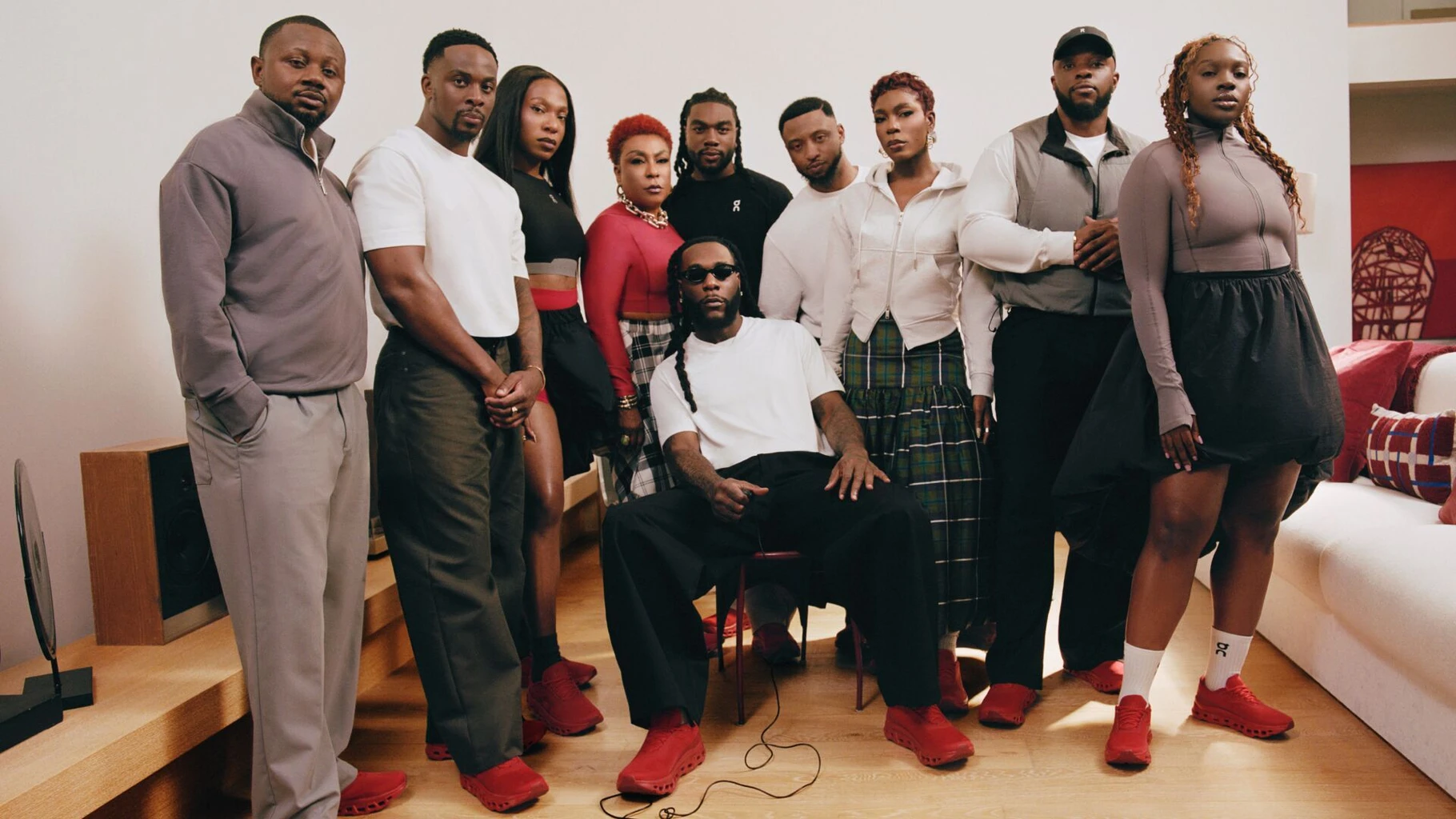 Burna Boy photographed head to toe in On brand kit for the No Giant Stands Alone campaign