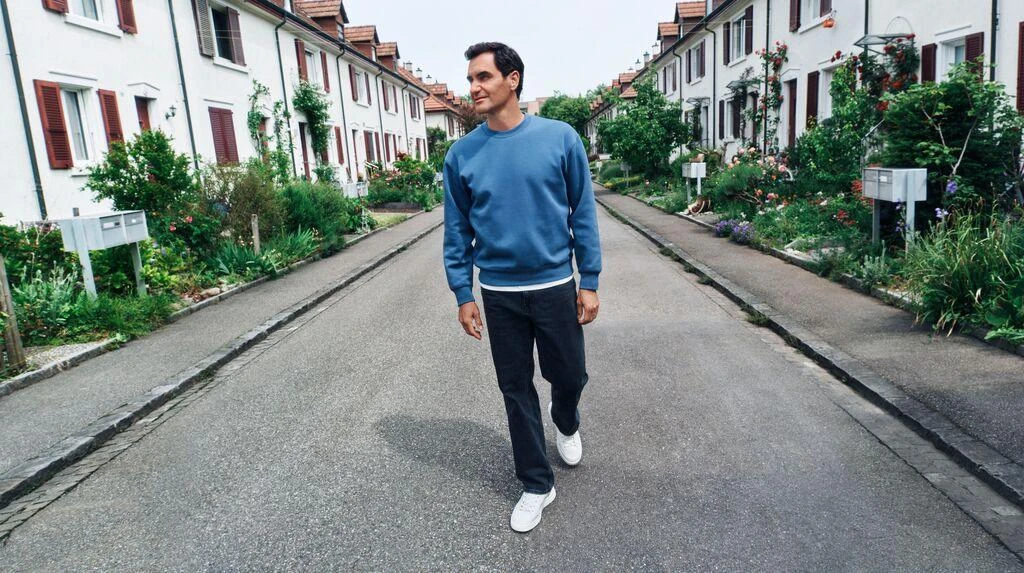 Roger Federer photographed head to toe wearing the special-edition THE ROGER Centre Court shoe
