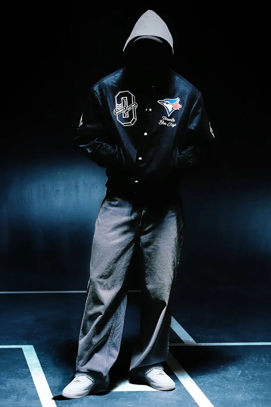 OVO x MLB apparel detail featuring Los Angeles Dodgers branding