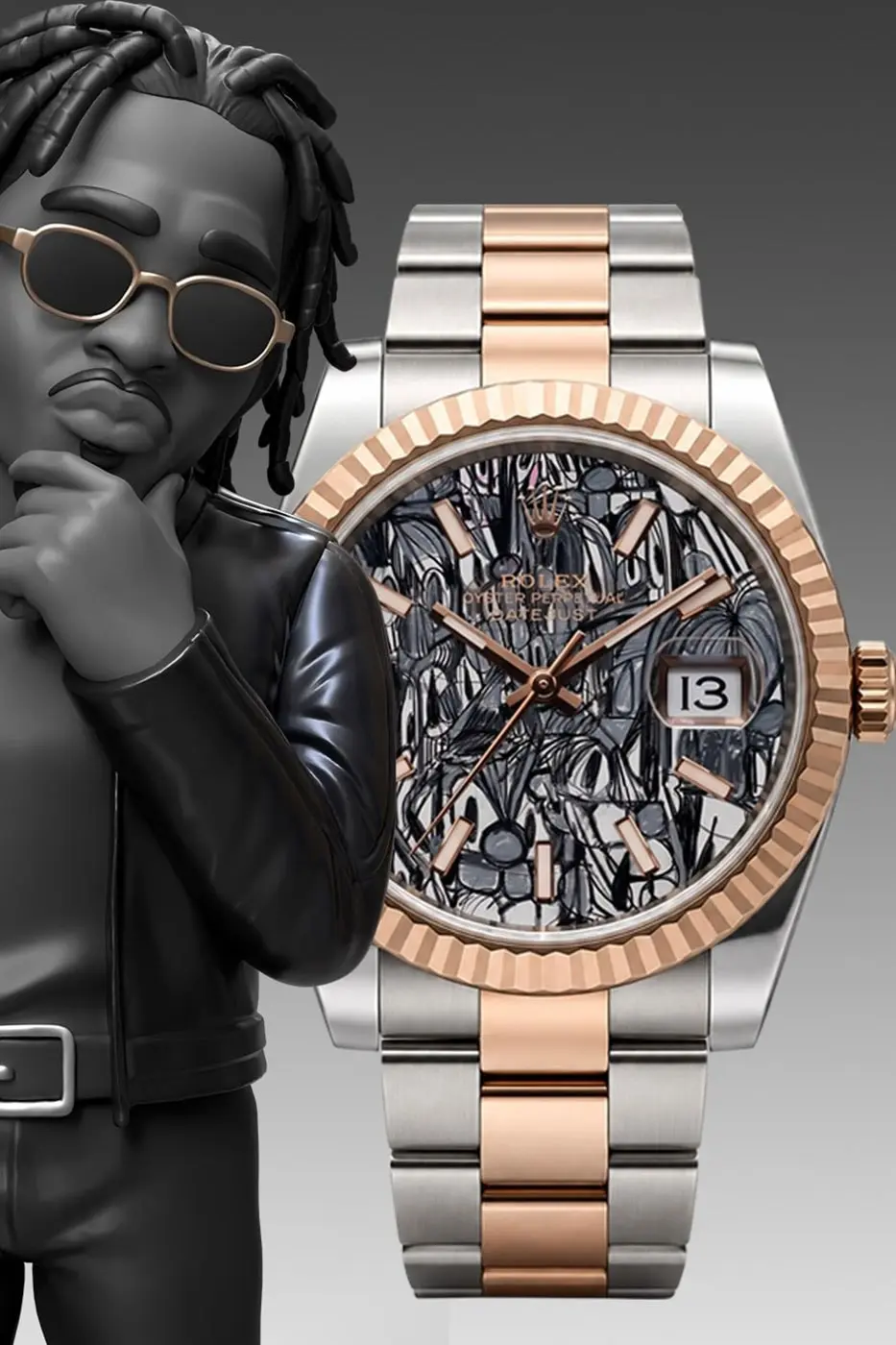 A fourth watch in a distinct color story from the twelve-piece set