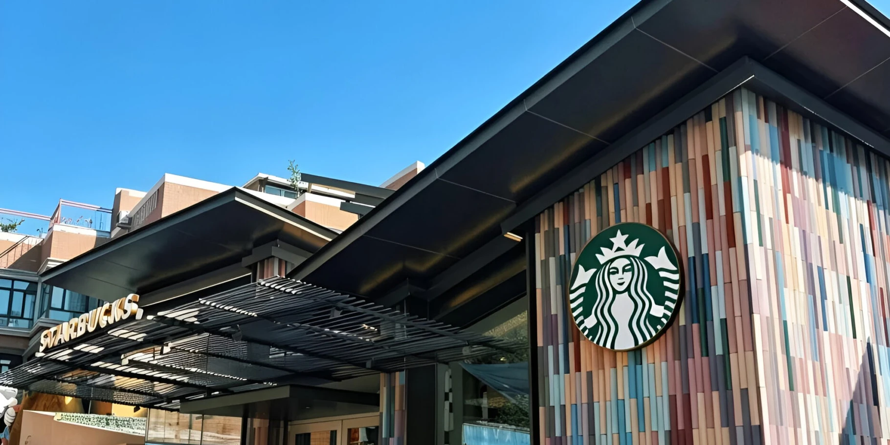 Interior of the new Starbucks location at Ürümqi's International Grand Bazaar, Xinjiang