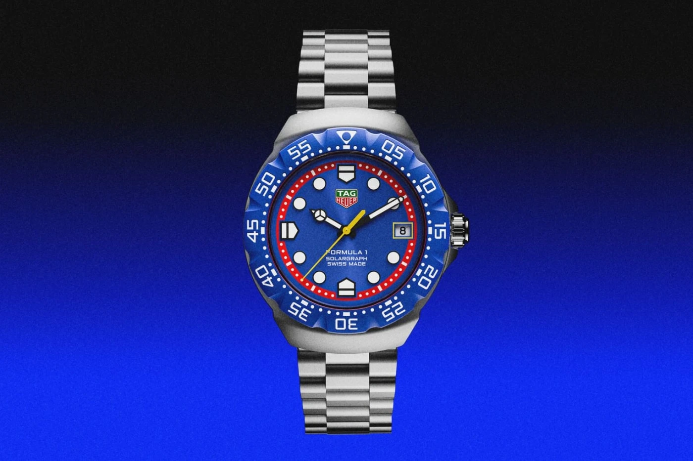 TAG Heuer Formula 1 Solargraph watch in Oracle Red Bull Racing blue, red and yellow colorway