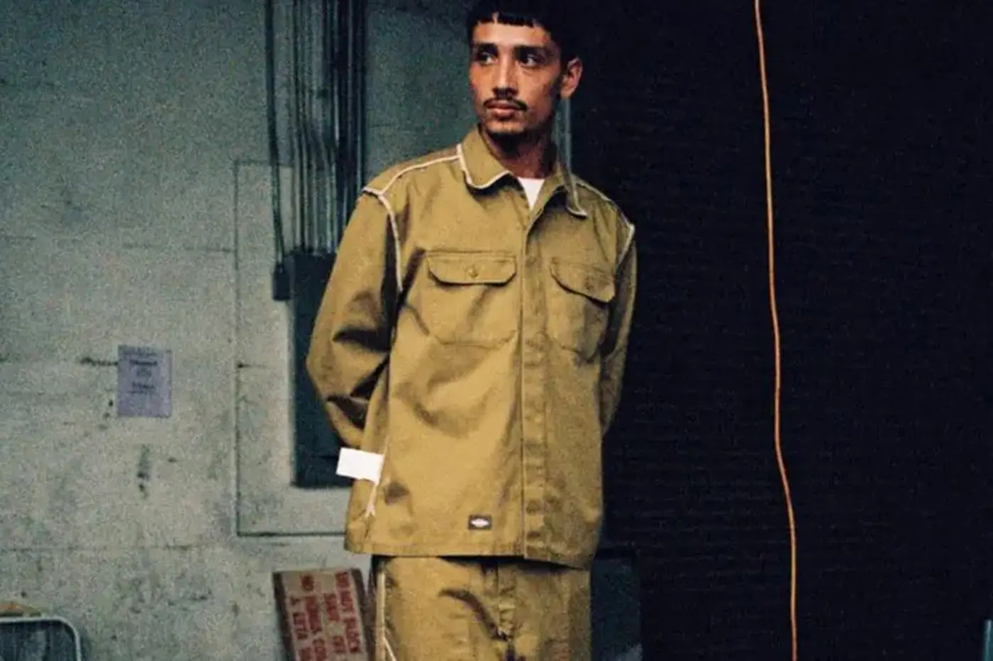 Chore jacket from UNION x Dickies INVERSE capsule with construction seams turned outward