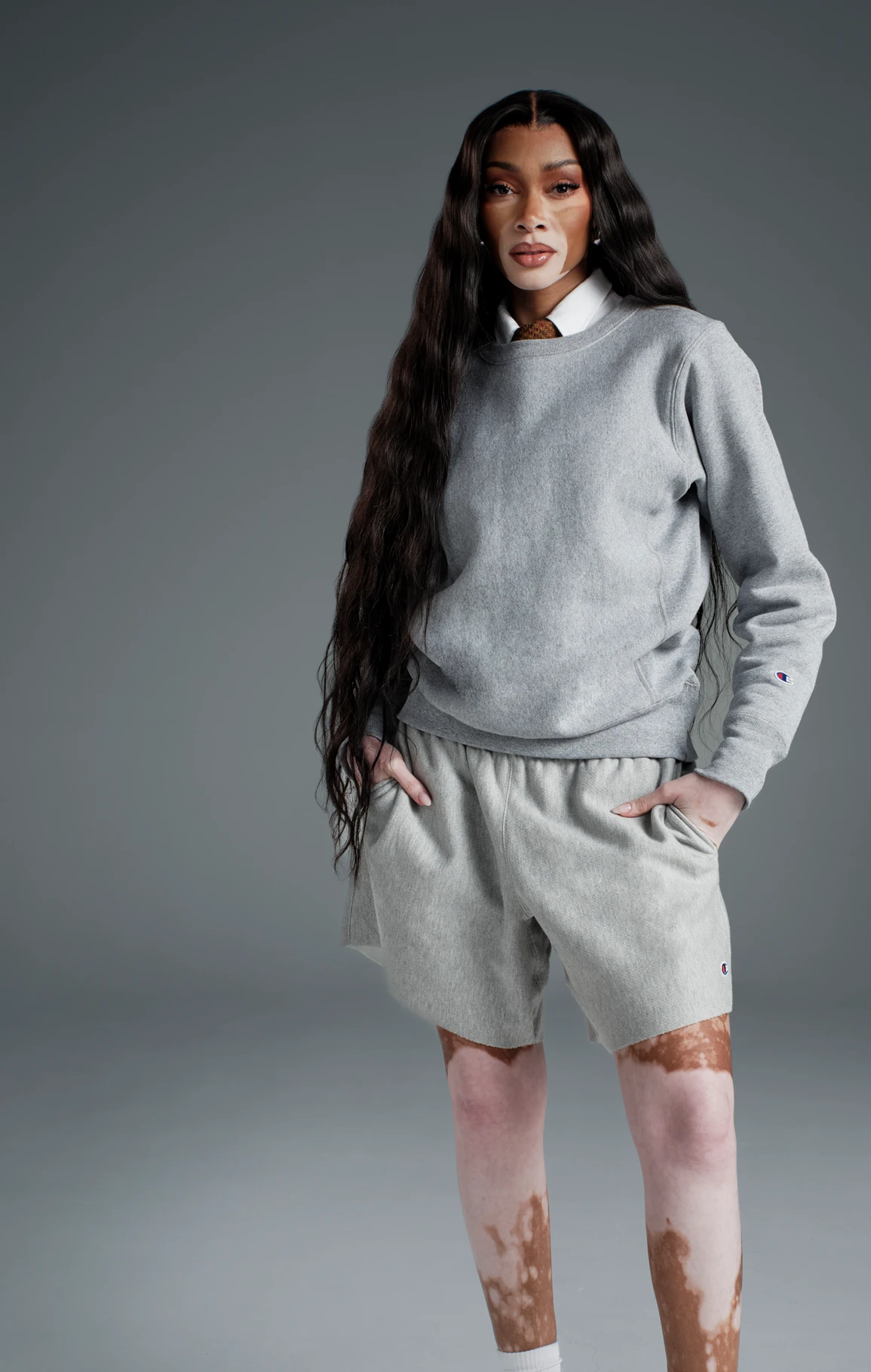 Champion Reverse Weave sweatshirt construction detail, the base garment for the WACKO MARIA collaboration