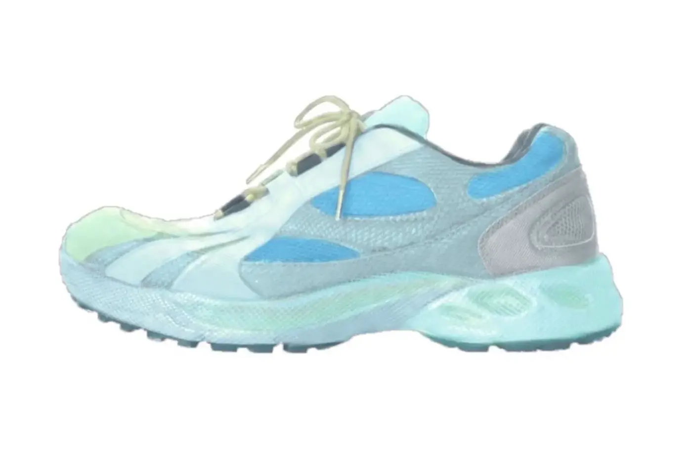 Pastel Yeezy 800 sneaker in a soft colorway shown against a plain backdrop